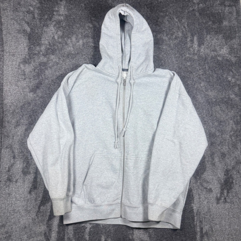 Brandy Melville Grey Oversized Zip Up Hoodie MDA110Z-Z194 Heather Grey One Size